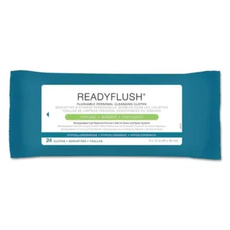 Medline ReadyFlush Biodegradable Flushable Wipes, 8" x 12", White, 24/Pack, 24 Packs/Carton