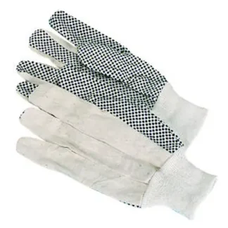 Mens Pvc-dot Cotton Canvas Glove, One Size, Clute-cut, Dozen