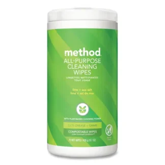 Method® All Purpose Cleaning Wipes, Lime and Sea Salt, White, 70 Wipes/Canister, 6 Canisters/Carton