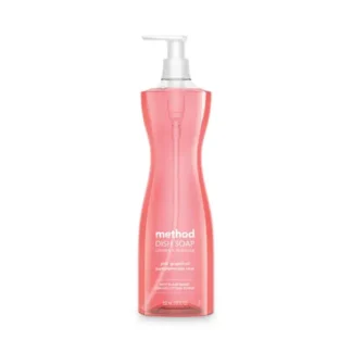 Method® Dish Soap Pump, Hour-Glass Bottle Shape, Pink Grapefruit Scent, 18 oz Pump Bottle, 6/Carton