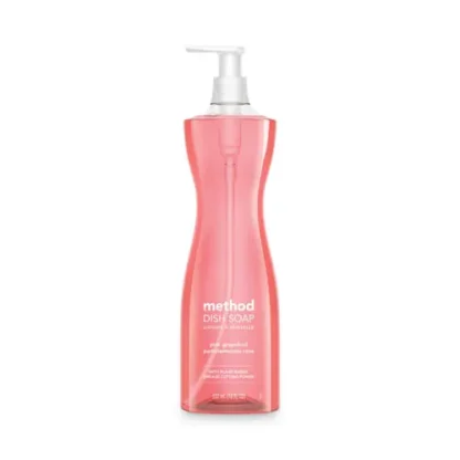 Method® Dish Soap Pump, Hour-Glass Bottle Shape, Pink Grapefruit Scent, 18 oz Pump Bottle, 6/Carton
