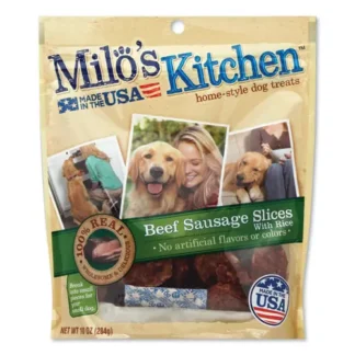 Milo's Kitchen® Homestyle Dog Treats, Beef Sausage Slices with Rice, 10 oz, 5-Pack