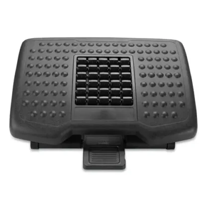 Mind Reader Adjustable Height Footrest with Rollers for Massage, Black