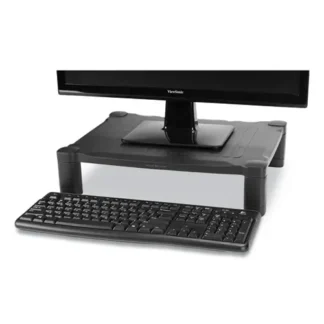 Mind Reader Adjustable Rectangular Monitor Stand, Black, Adjustable Height, Supports 22 lbs