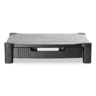 Mind Reader Monitor Stand Riser with Drawer, Black, 17" x 13" x 3.75", Supports 22 lbs