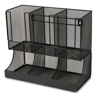 Mind Reader Network Collection 2-Tier 6-Compartment Coffee Cup and Condiment Countertop Organizer