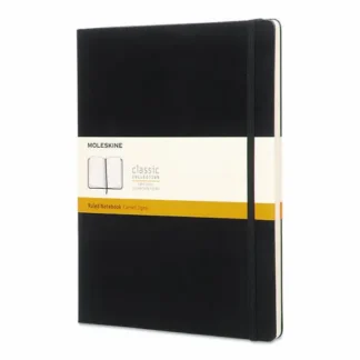 Moleskine® Classic Colored Hardcover Notebook, 1-Subject, Narrow Rule, Black Cover, 192 Sheets, 10" x 7.5"