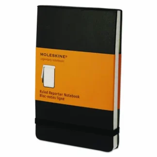 Moleskine® Reporter Notepad, Narrow Rule, Black Cover, 192 Sheets, 3.5" x 5.5"