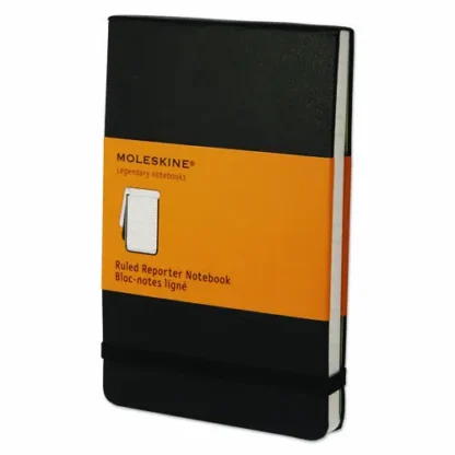 Moleskine® Reporter Notepad, Narrow Rule, Black Cover, 192 Sheets, 3.5" x 5.5"