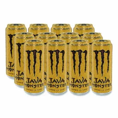 Monster® Java Monster Cold Brew Coffee, Salted Caramel Flavor, 15 oz Can, 12 Pack
