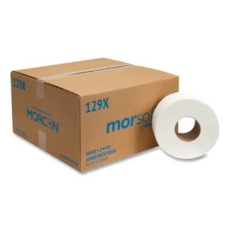 Morcon Tissue Jumbo Bath Tissue, Septic Safe, 2-Ply, White, 12 Rolls/Carton