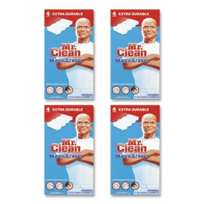 Mr. Clean® Magic Eraser Extra Durable, 4.6 x 2.4 x 0.7, White, 4/Box, 8 Boxes/Carton