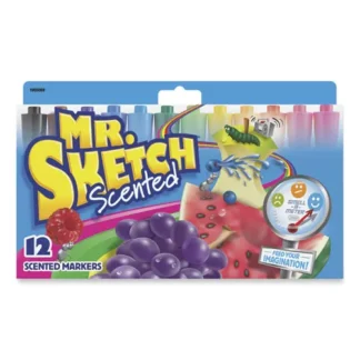 Mr. Sketch® Scented Watercolor Marker, Broad Chisel Tip, Assorted Colors, 12/Set