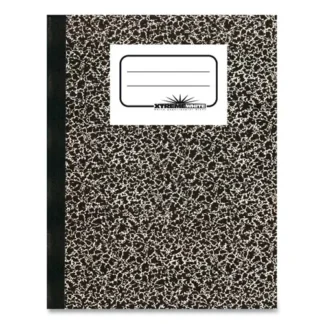 National® Composition Book, Medium/College Rule, Black Marble Cover, 80 Sheets, 10" x 7.88"