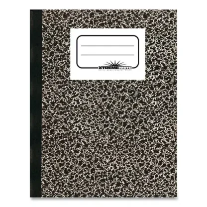 National® Composition Book, Medium/College Rule, Black Marble Cover, 80 Sheets, 10" x 7.88"