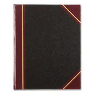 National® Texthide Eye-Ease Record Book, Black/Burgundy/Gold Cover, 150 Sheets