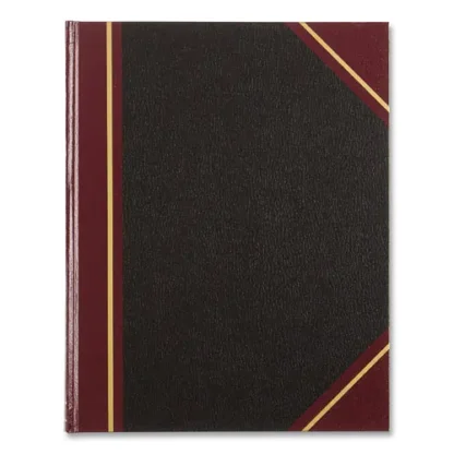 National® Texthide Eye-Ease Record Book, Black/Burgundy/Gold Cover, 150 Sheets
