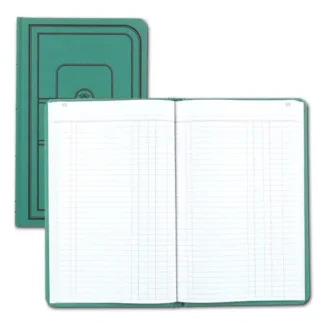 National® Tuff Series Accounting Journal, Single-Page 8-Column Accounting Format, Green Cover, 12 x 7.5, 500 Sheets/Book
