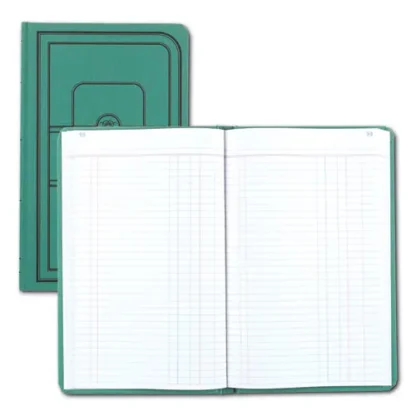 National® Tuff Series Accounting Journal, Single-Page 8-Column Accounting Format, Green Cover, 12 x 7.5, 500 Sheets/Book