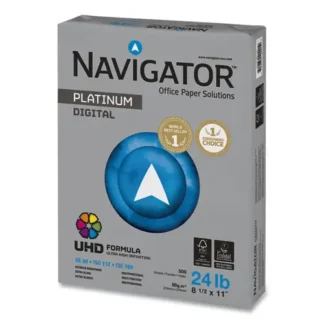 Navigator® Platinum Paper, 99 Brightness, 24 lb Bond, 8.5 x 11, White, 500 Sheets per Ream, 10 Reams per Carton