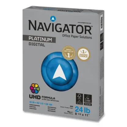 Navigator® Platinum Paper, 99 Brightness, 24 lb Bond, 8.5 x 11, White, 500 Sheets per Ream, 10 Reams per Carton