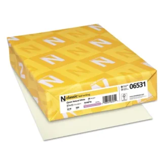 Neenah Paper CLASSIC Laid Stationery, 24 lb Bond, 8.5 x 11, Classic Natural White, 500 Sheets