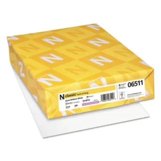 Neenah Paper CLASSIC Laid Stationery, 93 Bright, 24 lb Bond, 8.5 x 11, Avon White, 500 Sheets