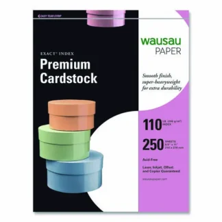 Neenah Paper Exact Index Card Stock, 94 Bright, 110 lb Index Weight, 8.5 x 11, White, 250/Pack