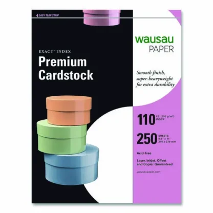 Neenah Paper Exact Index Card Stock, 94 Bright, 110 lb Index Weight, 8.5 x 11, White, 250/Pack