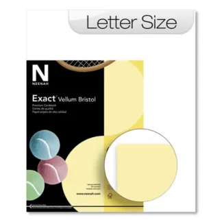 Neenah Paper Exact Vellum Bristol Cover Stock, 67 lb, 8.5 x 11, Yellow, 100/Pack