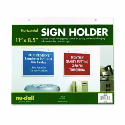 NuDell™ Acrylic Sign Holder, Horizontal, 11 x 8.5, Clear