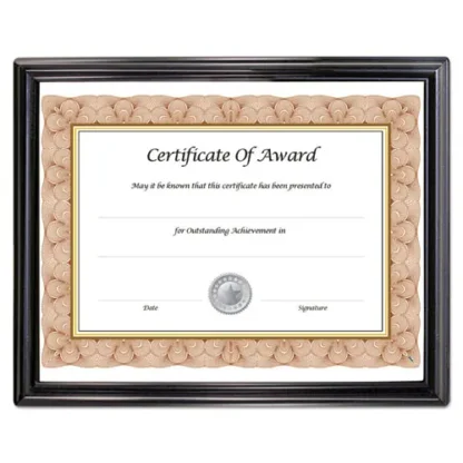 NuDell™ EZ Mount Document Frame with Trim Accent and Plastic Face, Black, 8.5 x 11 Insert