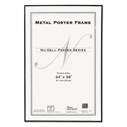 NuDell™ Metal Poster Frame, Plastic Face, 24 x 36, Black