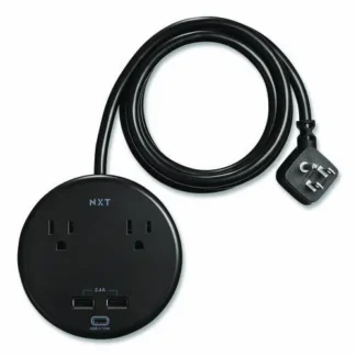 NXT Technologies™ 2-Outlet Plus USB Surge Protector, 500 Joules, 5 ft Cord, Black