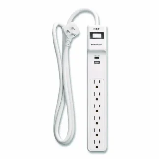 NXT Technologies™ 6-Outlet Plus USB Surge Protector, 4 ft Cord, 1,500 Joules, White