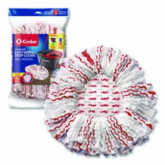 O-Cedar® EZWring Deep Clean Refill, Microfiber, Custom Size for EZ Wring Mop System, Red/White