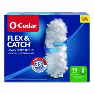 O-Cedar® Flex and Catch Duster Heavy-Duty Refills, Polyester, White, 10/Pack