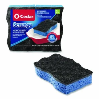 O-Cedar® Scrunge Heavy-Duty Sponge, Black/Blue, 2/Pack