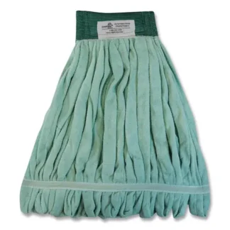 O'Dell® EchoFiber Microfiber Loop Mop, Medium, Split Microfiber, Green, 5" Green Headband