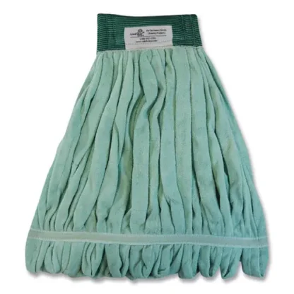 O'Dell® EchoFiber Microfiber Loop Mop, Medium, Split Microfiber, Green, 5" Green Headband