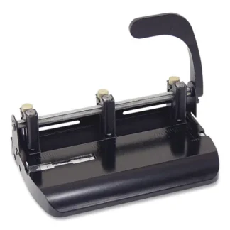 Officemate 32-Sheet Heavy-Duty Two-Three-Hole Punch with Lever Handle, 9/32" Holes, Black