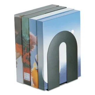 Officemate Heavy Duty Bookends, Nonskid, Steel, Black, 1 Pair