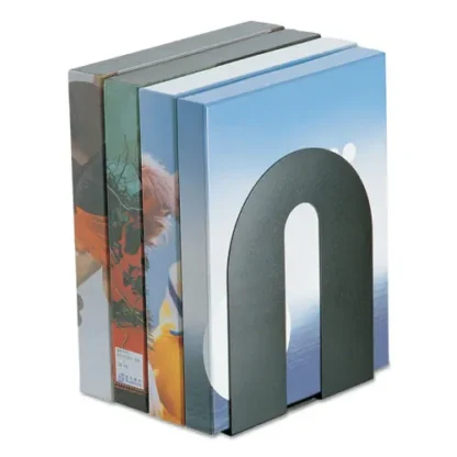 Officemate Heavy Duty Bookends, Nonskid, Steel, Black, 1 Pair