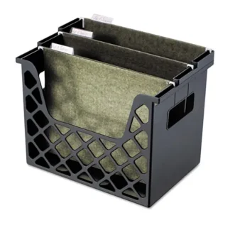 Officemate Recycled Desktop File Organizer, 3 Sections, Letter Size, Black
