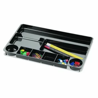 Officemate Recycled Plastic Desk Drawer Organizer, Nine Compartments, Black