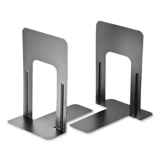 Officemate Steel Bookends, Nonskid, Black, 1 Pair