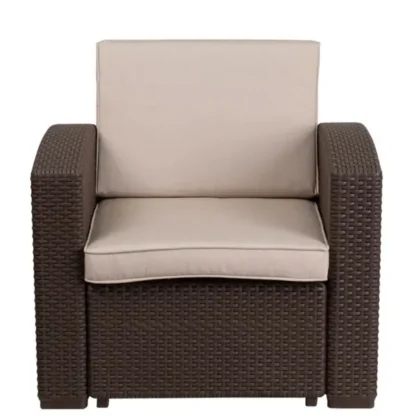 Outdoor Chair – Faux Rattan- Chocolate