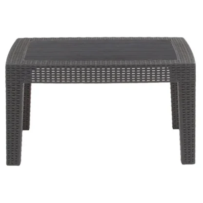 Outdoor Coffee Table – Faux Rattan – Dark Gray