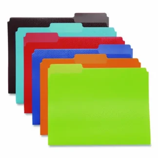 Oxford™ Colorful Poly File Folders, 1/3-Cut Tabs, Letter Size, Assorted Colors, 24/Pack