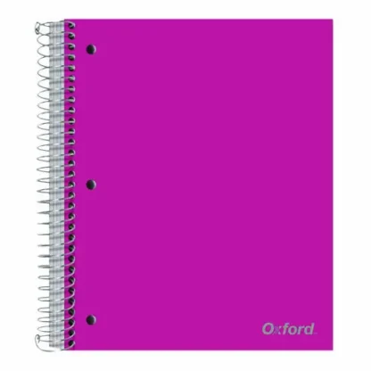 Oxford™ Five-Subject Notebook, Medium/College Rule, 200 Sheets, 11" x 9", Assorted Covers